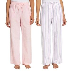 GAP Women's Pink and Striped Pajama Pants Set